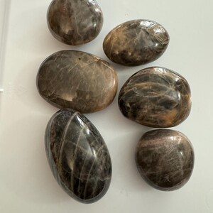 Shimmery Black Moonstone Crystal Palm Stone