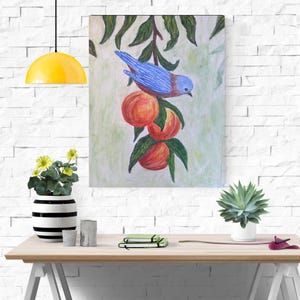 100% hand painted Acrylic painting on high quality canvas! Hand-Painted Bird Artwork Large Canvas Wall Art Bird Painting Artwork