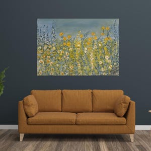 100% hand painted Acrylic painting on high quality canvas! Hand-Painted Wild Flower Artwork Large Canvas Wall Art