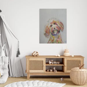 100% hand painted Acrylic painting on high quality canvas! Hand-Painted Pet Artwork Large Canvas Wall Art Pet Painting Artwork