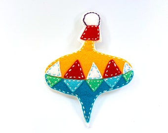 Retro Modern Ornament Pattern | DIY Stitched Felt Christmas Decor (PDF + SVG)