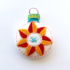 Felt Ornament Pattern, Retro Modern Handmade Ornament, DIY Christmas Gifts, Hand Sewn Holiday Decor, Printable Sewing Pattern Plus SVG