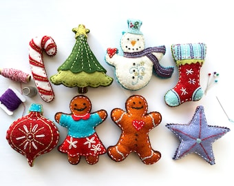 Christmas Felt Ornament Patterns - Commercial License (PDF Pattern)