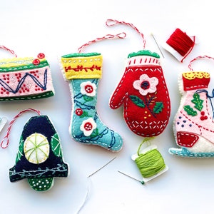 Winter Wonderland Christmas Ornaments PDF Pattern - Embroidery Felt Ornament Sewing Patterns - DIY Handmade Christmas Gifts - Plus SVG Files