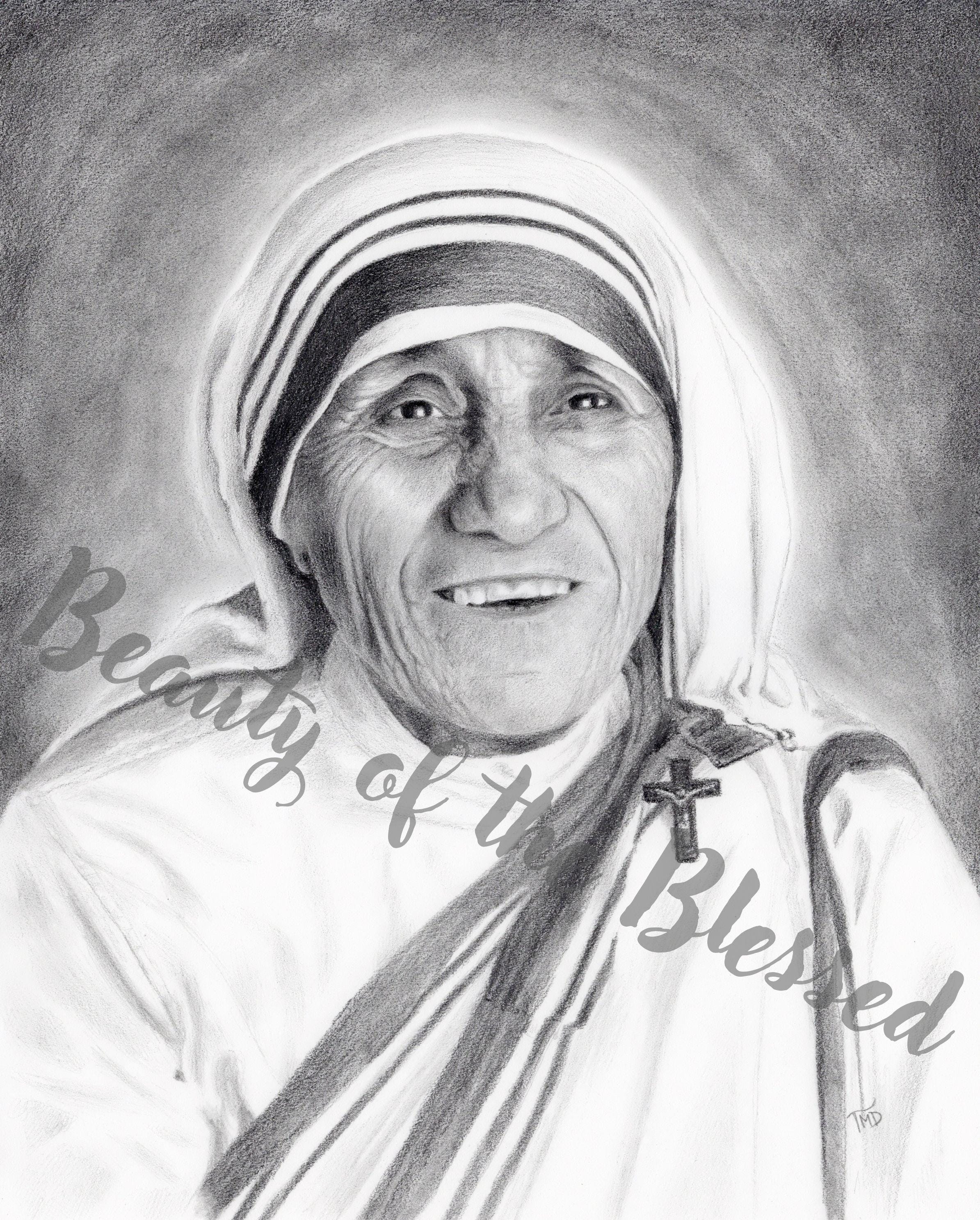 SELF/PORTRAIT　TERESA ENG　限定100部 プリント付き Saint Teresa of Calcutta Portrait | Mother Teresa Black and White