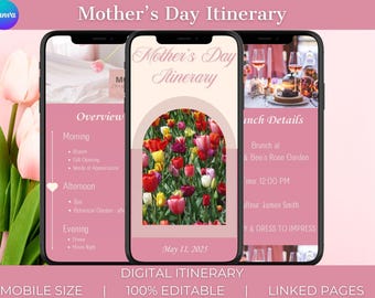 Mother's Day Itinerary | Digital Itinerary | Holiday Itinerary | Mother's Day Digital Itinerary | Buyer's Guide Included
