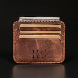 Porte-cartes personnalisé pour homme, Porte-cartes en cuir, Porte-cartes de visite, Porte-cartes cadeau, Porte-cartes personnalisé, Cadeau pour papa, Porte-cartes