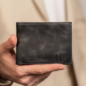 Billetera de cuero personalizable de tres pliegues, billetera para hombre, billetera personalizada, billetera personalizada, billetera de tres pliegues, regalo hecho a mano, regalo personalizado