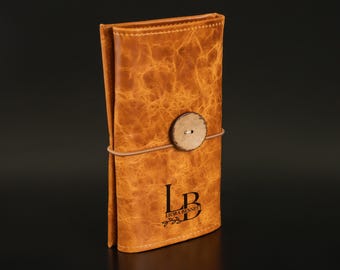 Custom Travel Cable Organizer – Personalized Full Grain Leather Cord Keeper & Tech Accessories Case