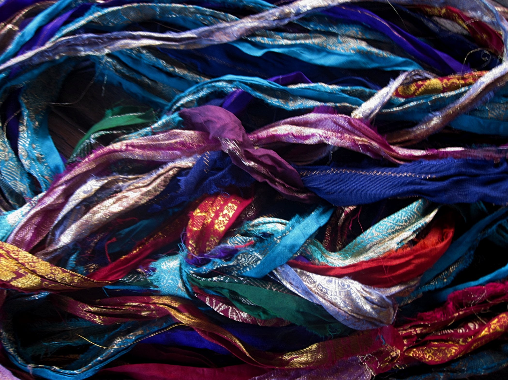 Persian Ribbon Recycled Sari Ribbon Wholesale