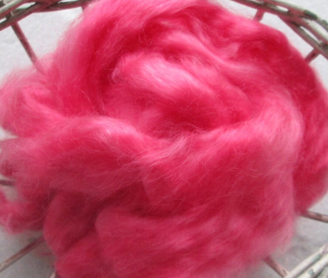 Coral Mohair Top Roving Etsy