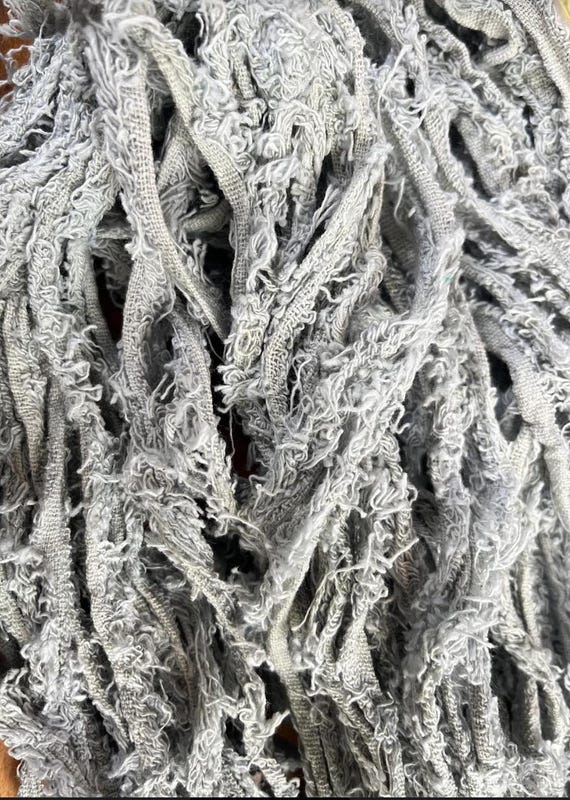 Cloud Gray-Blue Soft Fuzzy Eyelash 100% Cotton Bulky Yarn Thick 'n Thin  30 Yard Skeins SUPER FAST SHIPPING!