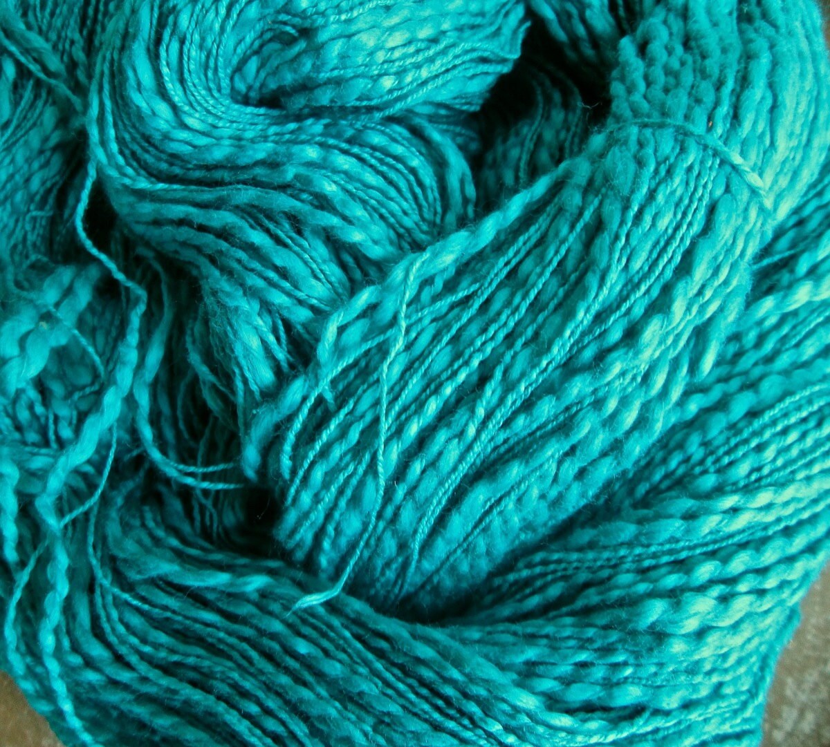 Novelty Yarn Tealquoise 100 Cotton Slub Yarn/Thread Thick Etsy