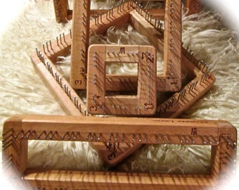 Hardwood Cherry or Walnut Pin Looms Made In USA Square or Triangle EASY & FUN Super Fast Shipping!