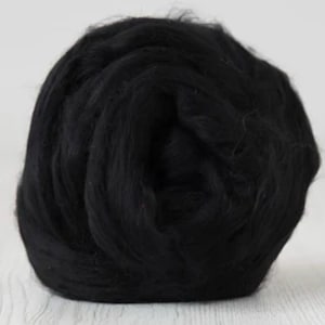 Merino & Mohair Roving Soft, Light Luster with Drape BLACK 1, 2 or 4 Oz SUPERFAST SHIPPING!
