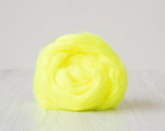 Fabulous Firestar! Electric Citron Great for Felting and Spinning SUPERFAST SHIPPING!