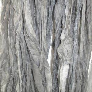 Silver Lining Recycled Sari Silk Ribbon Novelty Yarn 5 or 10 Yards Jewelry Weaving Spinning & Mixed Media