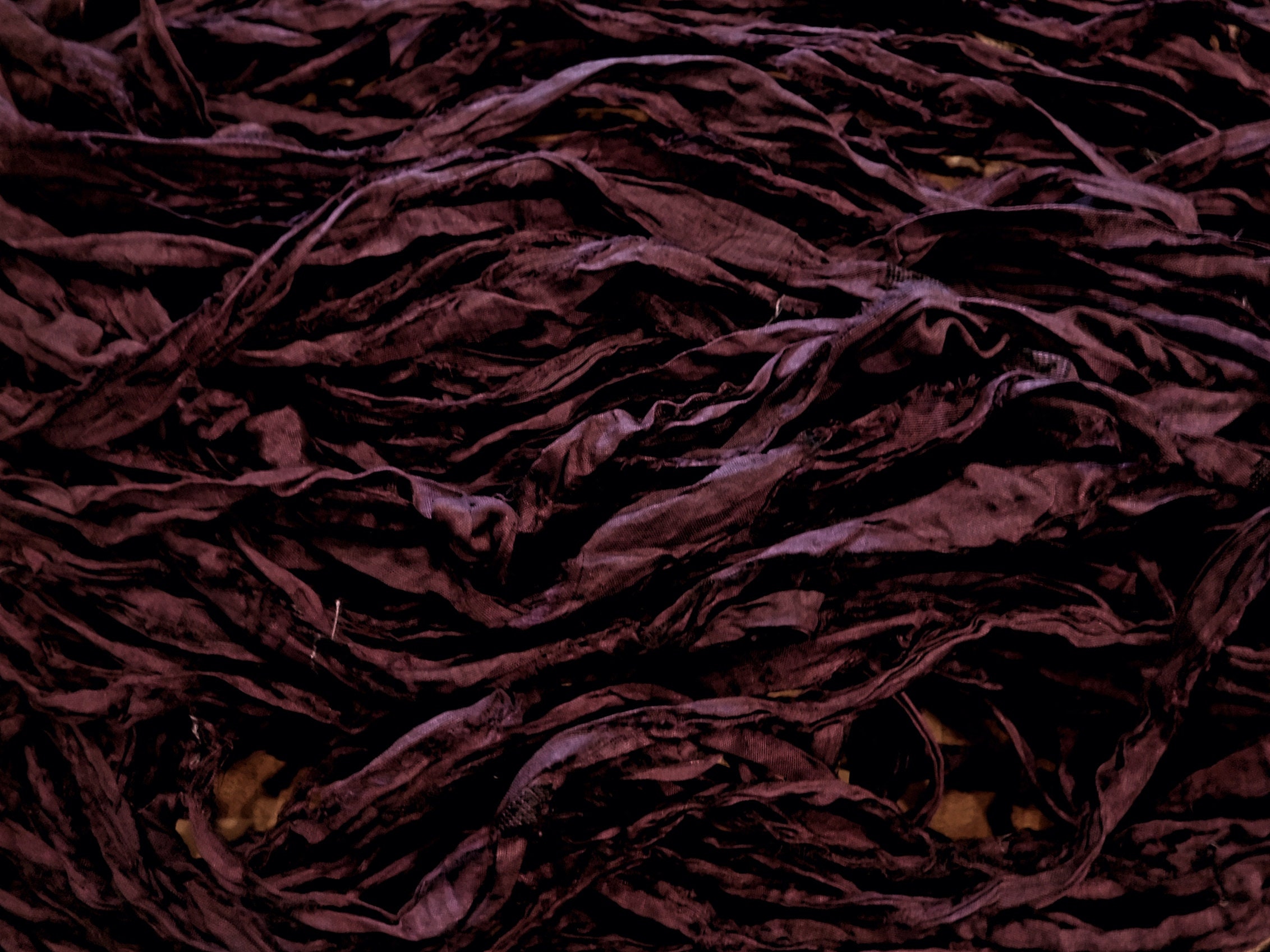 Deep Rich Burgundy Recycled Sari Silk Ribbon 5, 10 Yards, Full Skein Jewelry Weaving Spinning Mixed Media SUPER FAST SHIPPING!