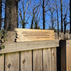 Handmade Wooden Sign - Proverbs 3:5-6 Bible Verse (23&quot;x5.5&quot;)