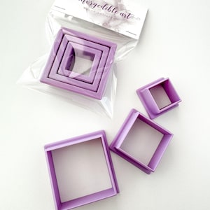Mini Square Cutters - Set of 3 | Cookie, Fondant, and Cakepop Shape Cutters