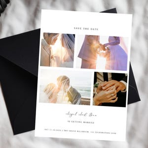 Photo Collage Wedding Save The Date Template Editable Modern Photo Booth Save The Date Printable Engagement Photo Save Date Postcard #4 2MW1