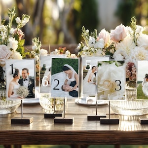 Photo Table Number Sign Template Minimalist Wedding Photo Table Number Editable Custom Seating Table Sign Reception Table Name Card #2 2MW1