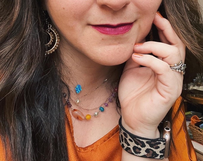 Candy Rainbow Chain Necklace // candy gemstones // rainbow necklace // colorful beads