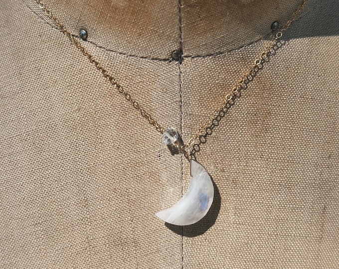 Crescent Moonstone Necklace