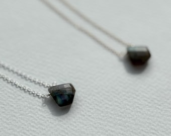 Faceted Labradorite Shield Necklace