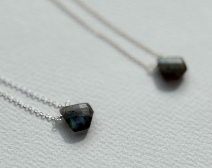 Faceted Labradorite Shield Necklace