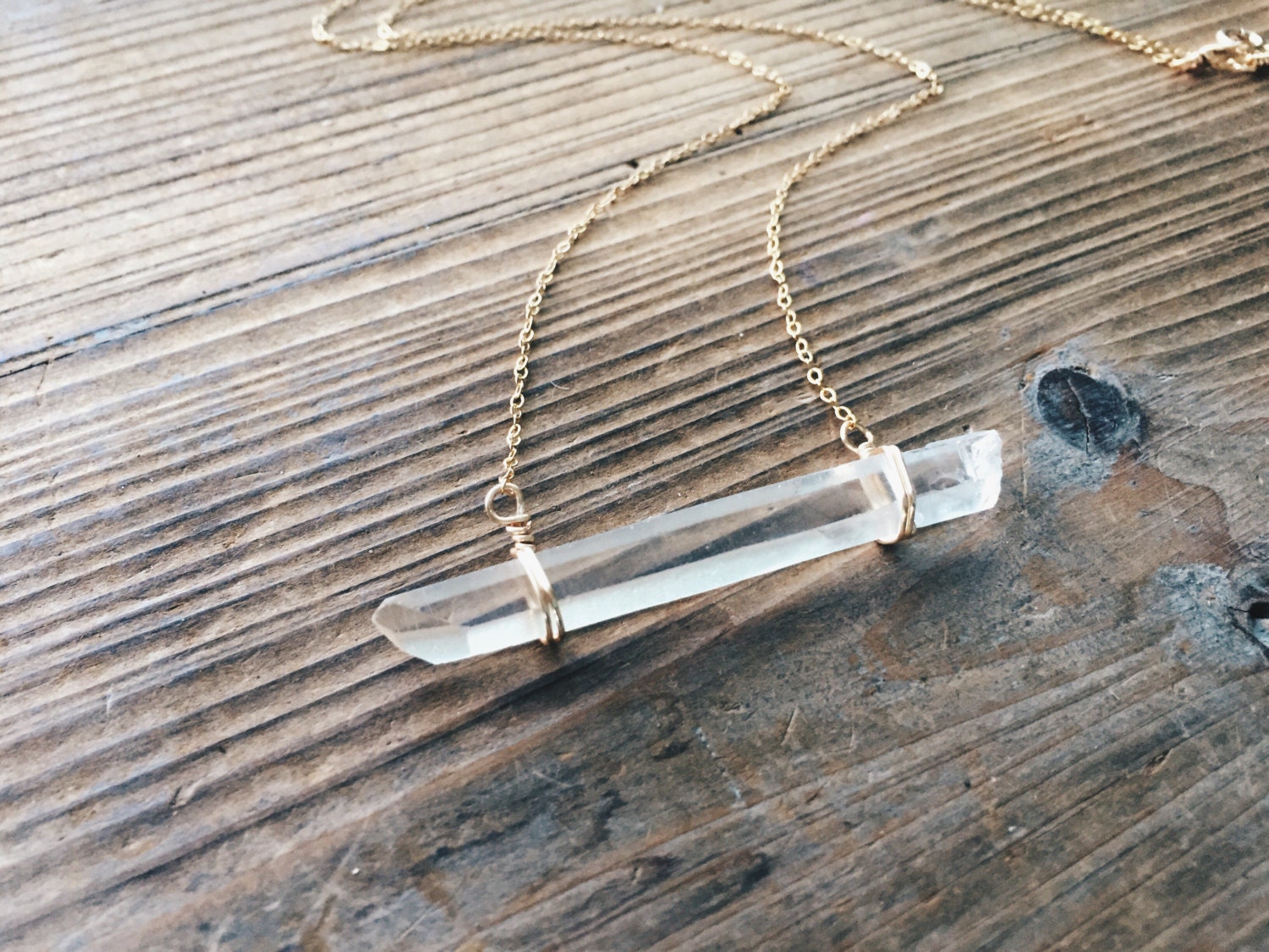 Horizontal crystal necklace deals