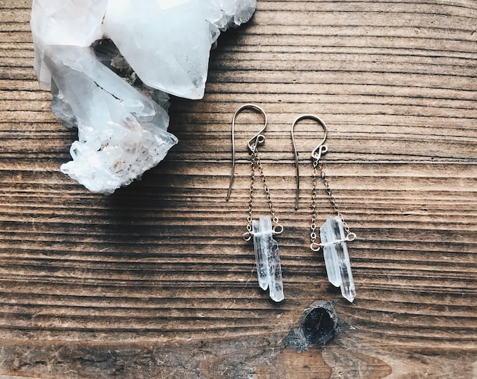 Double Quartz Pendulum Earrings - Create Your Own