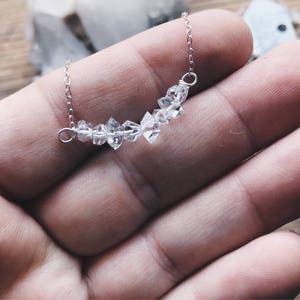 Collana con barra Herkimer // Collana Herkimer // Collana con barra di pietre preziose // Collana Herkimer in oro // Collana Herkimer in oro // Catena a strati