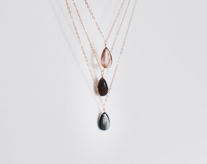 Smooth Scapolite Gemstone Drop Necklace