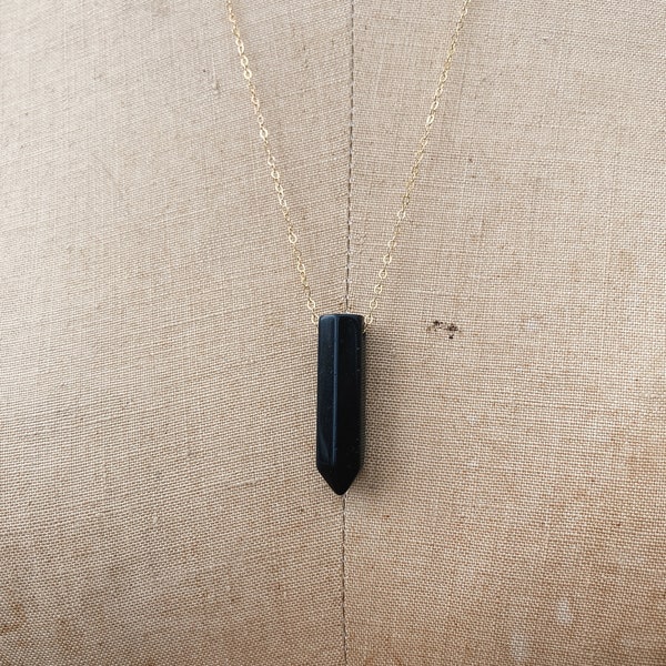 Black Tourmaline Necklace // Tourmaline Crystal Necklace // Black Gemstone // Handmade Necklace by Salame Jewelry Designs // Tourmaline