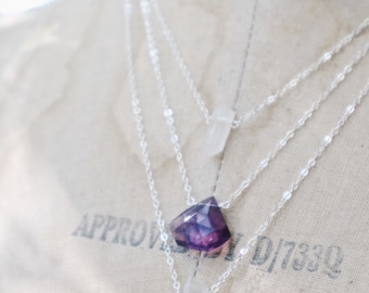 Flourite Diamond Cut // Choose Your Own // sterling silver  //  by Rana Salame // Flourite Necklace // solstice Necklace // Crystal flourite