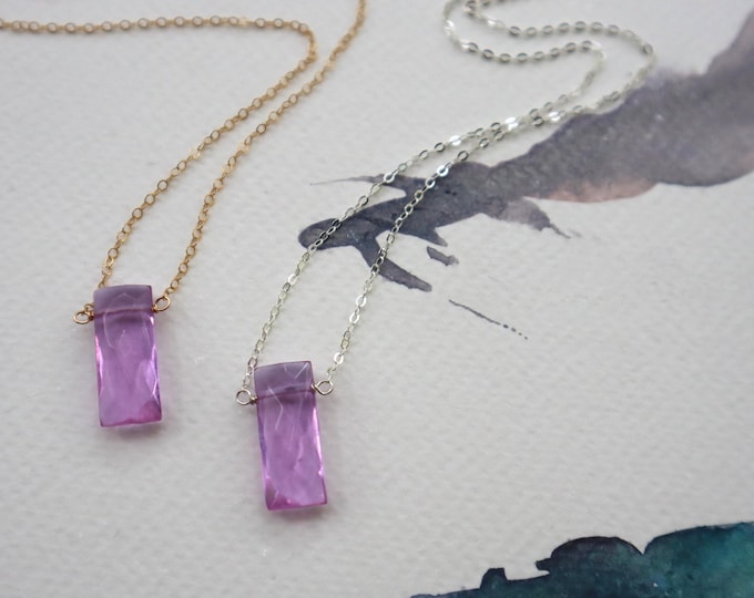 Faceted Lavender Glass Necklace