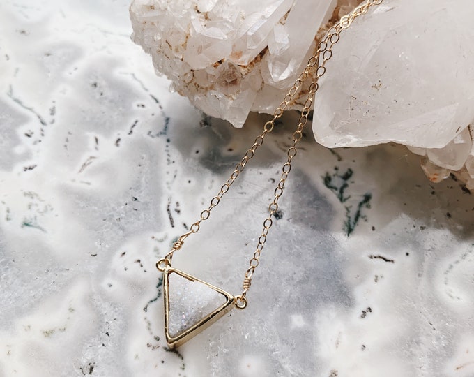 Drusy Triangle Necklace