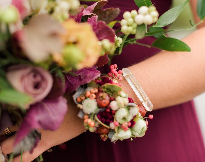 Gold Quartz Cuff // Quartz Bracelet // Gemstone Cuff Bangle // Martha Stewart Weddings // Crystal Cuff Bracelet // Bridesmaids Gift