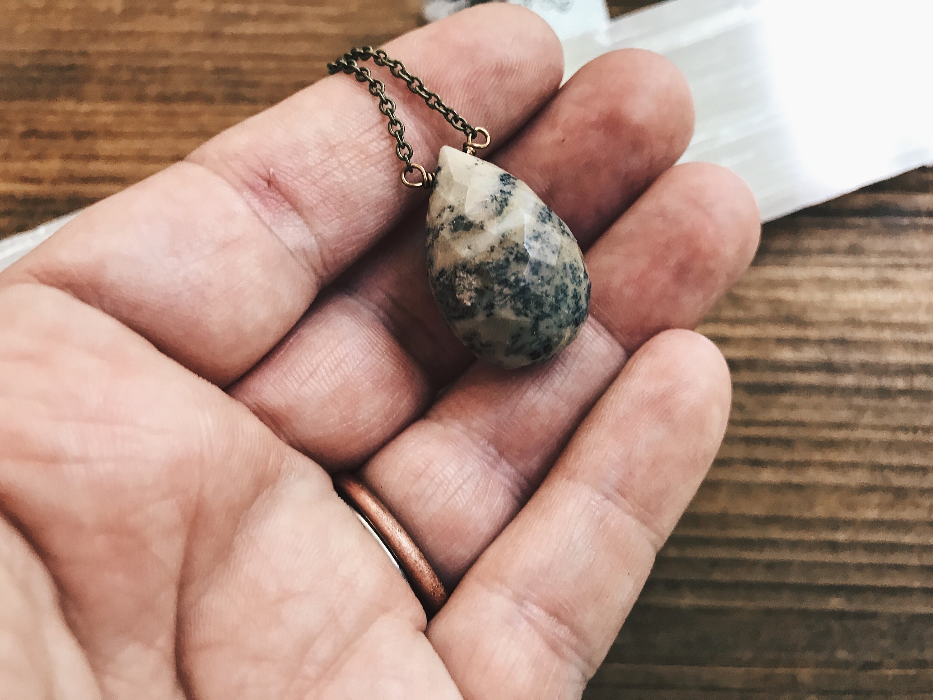 Dendritic Agate Necklace // Agate Necklace // Drusy Necklace // Agate