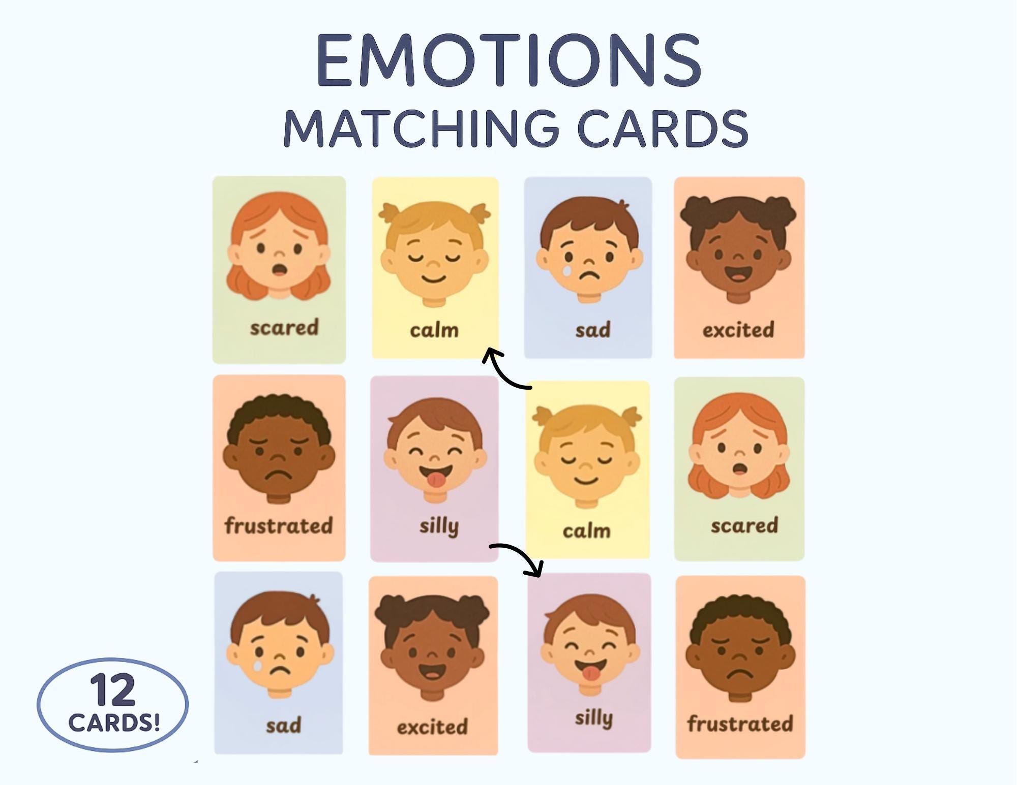 Emotions Matching Game for Toddlers: Social Emotional Learning Activity ...