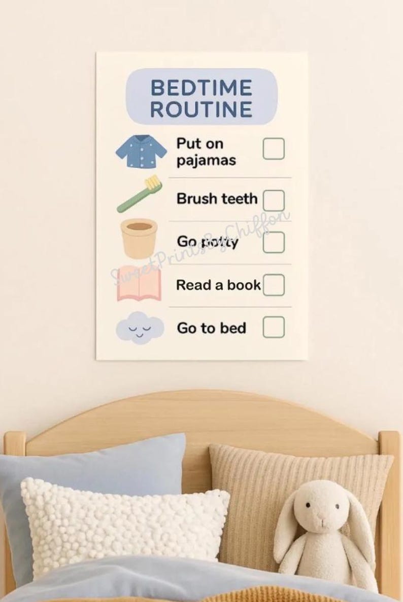3-chart Routine Bundle: Morning + Bedtime + Potty Visual Schedule for ...