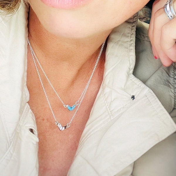 Mini Chevron | turquoise | necklace