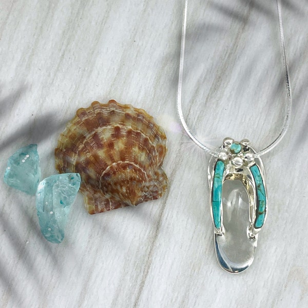 Flip Flop necklace | turquoise | gift for her