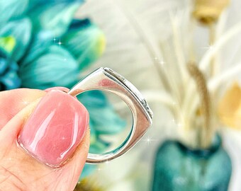 ホワイトバッファロースターリングシルバーインレイリング | 長方形