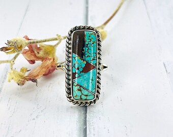 Anillo de plata de ley con turquesa de Sierra Nevada