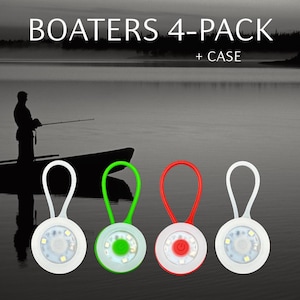 Kayak Boating Safety Lights – O.W.L. Ultra LED 4-Pack with Case Marine Navigation, Deck & Gear Lighting