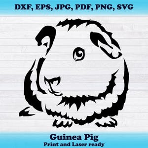 Guinea Pig Cut File Svg Png Jpg Pdf Dxf Eps Cute Rodent Clipart for Cricut Silhouette Laser Engraving Pet Art Instant Download