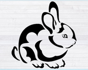 イースターバニー SVG カットファイル、Cricut 用クリップアート、シルエット（デジタルダウンロード）