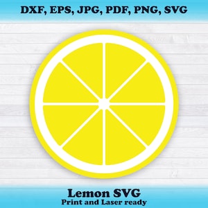 Citroen SVG citrus gesneden bestand zomer keuken decor SVG gekleurd fruit clipart citroen png jpg dxf eps pdf gravure sublimatie lasergesneden